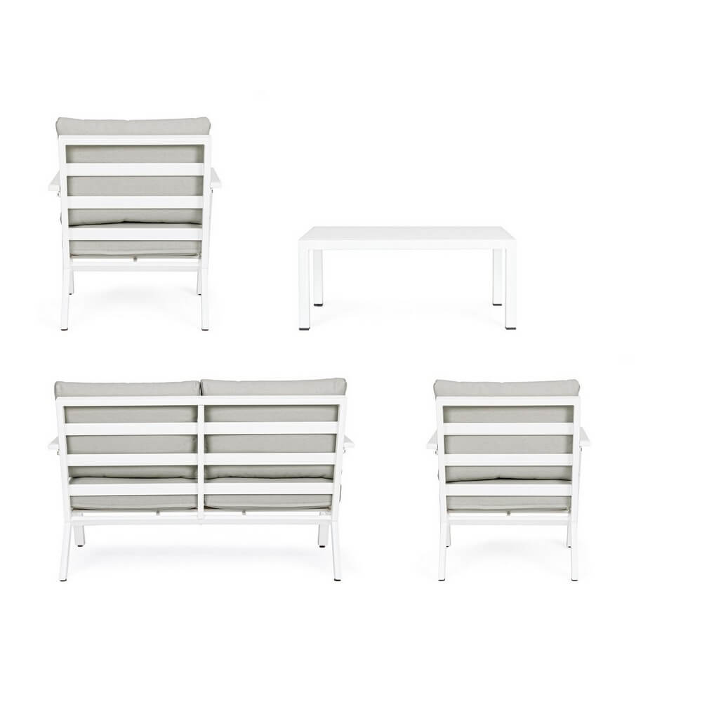 Set salotto da giardino in alluminio con cuscini 4 pezzi - ADVENTUROUS