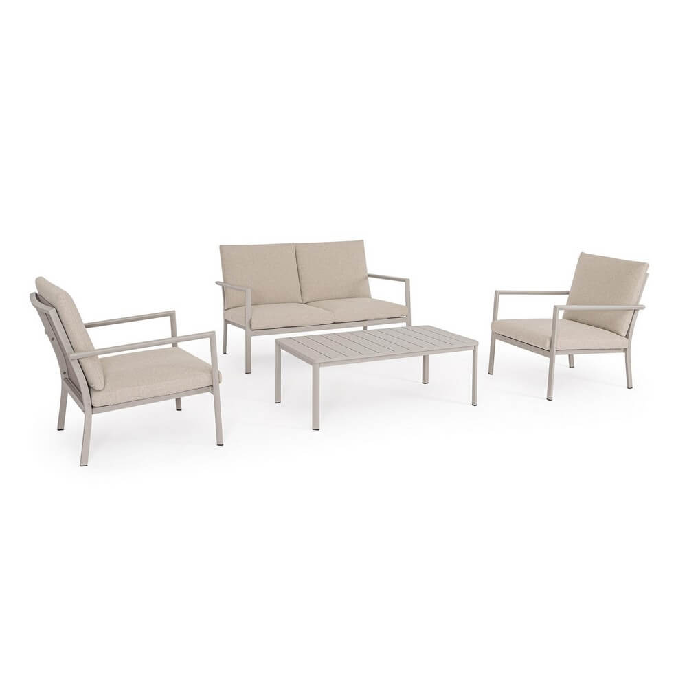 Set da 4 Salotto da Giardino in Alluminio con Cuscini - ARKEMIS