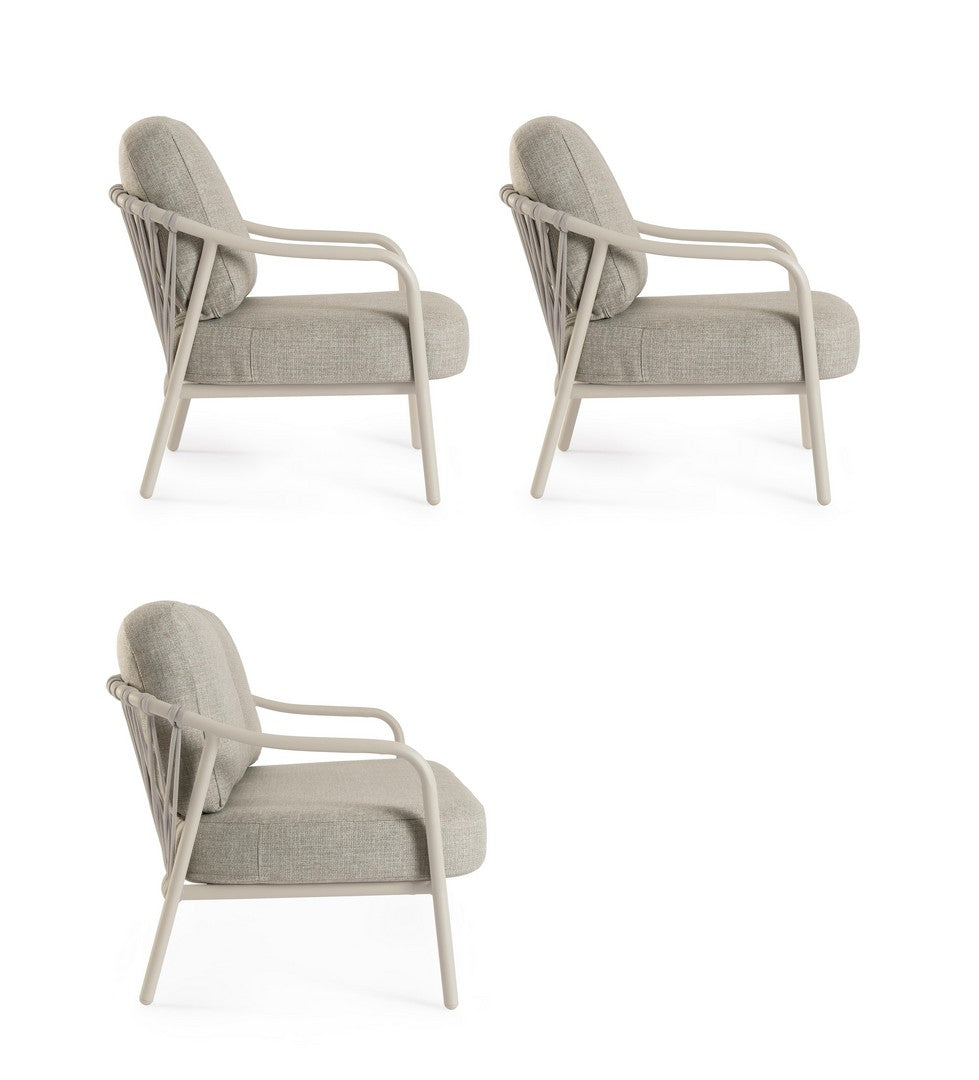 Set da 3 Posti Salotto da Esterno in Alluminio con Cuscini - EDVIGE