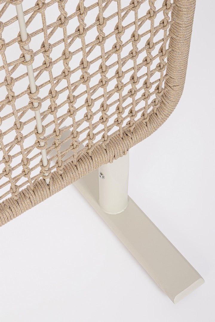Paravento da Esterno in Alluminio con Intreccio in Corda Beige - BABILO