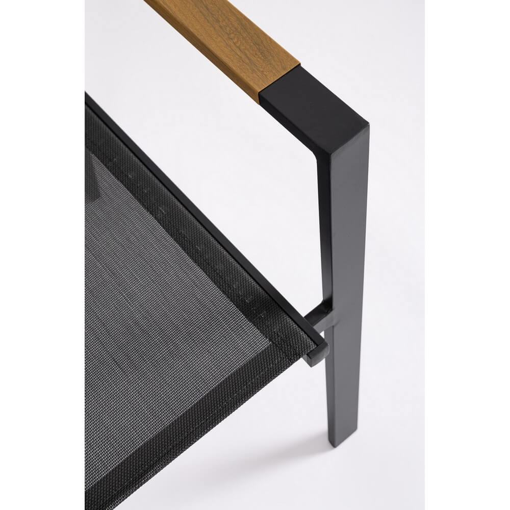 Set di 4 Sedie da Giardino con Braccioli in Alluminio e Textilene Impilabili - ISKIEL