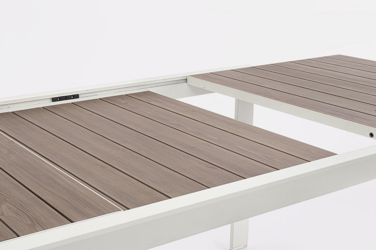 Tavolo da Giardino Allungabile in Alluminio Effetto Legno 220-340 cm - BELMAR