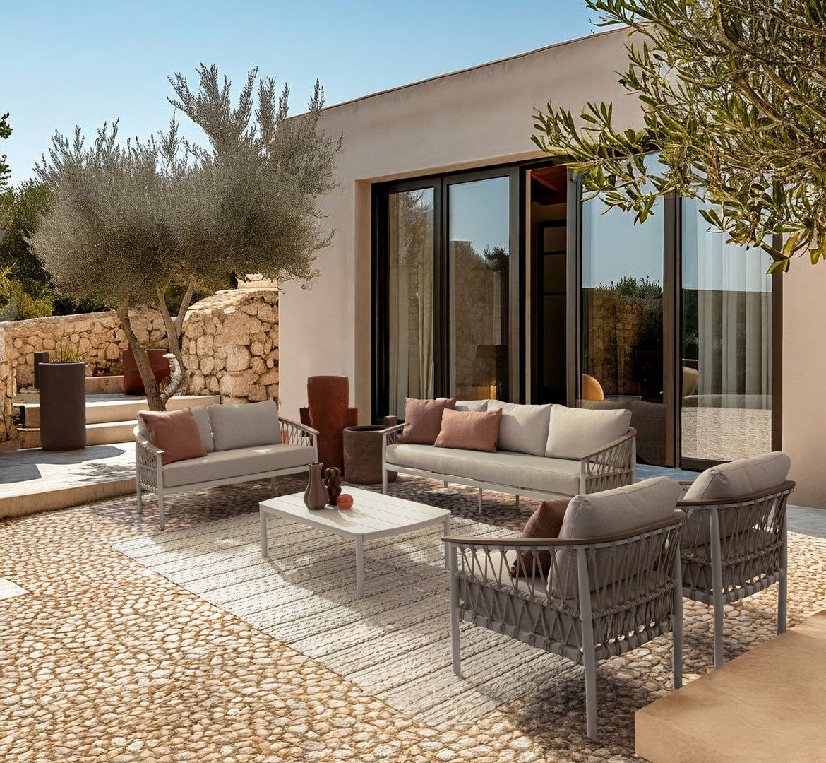 Tavolino da giardino in alluminio verniciato 115x68 cm - FENIX