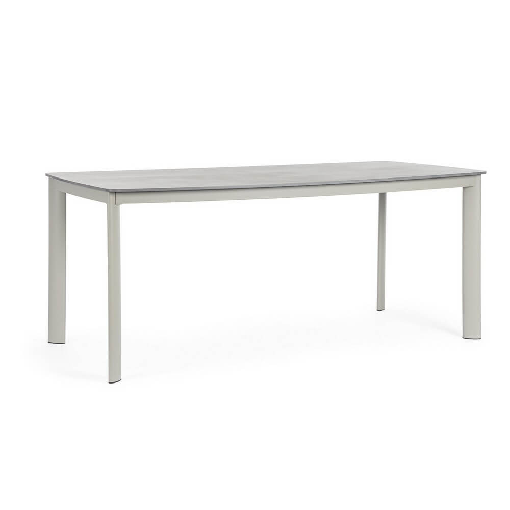 Tavolo da Pranzo da Esterno in Alluminio e Pietra Sinterizzata 180x90 cm - ALCORA
