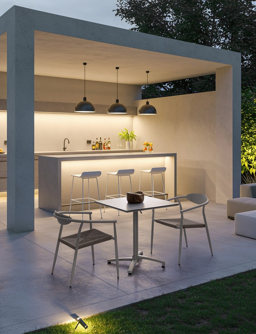 Tavolo da bar pieghevole 70x70 in alluminio e piano HPL - CLARET