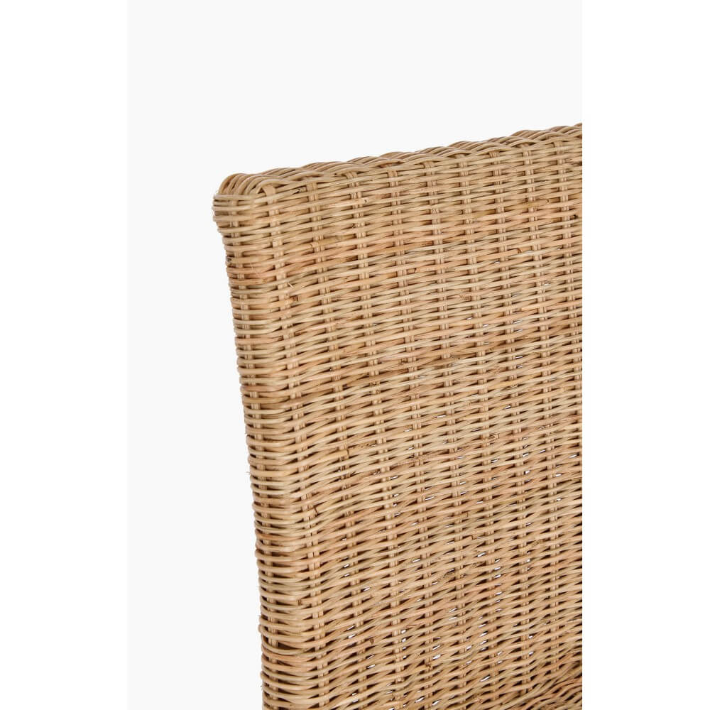 Sedia in Rattan Intrecciato con Gambe in Legno di Mango - ADELA