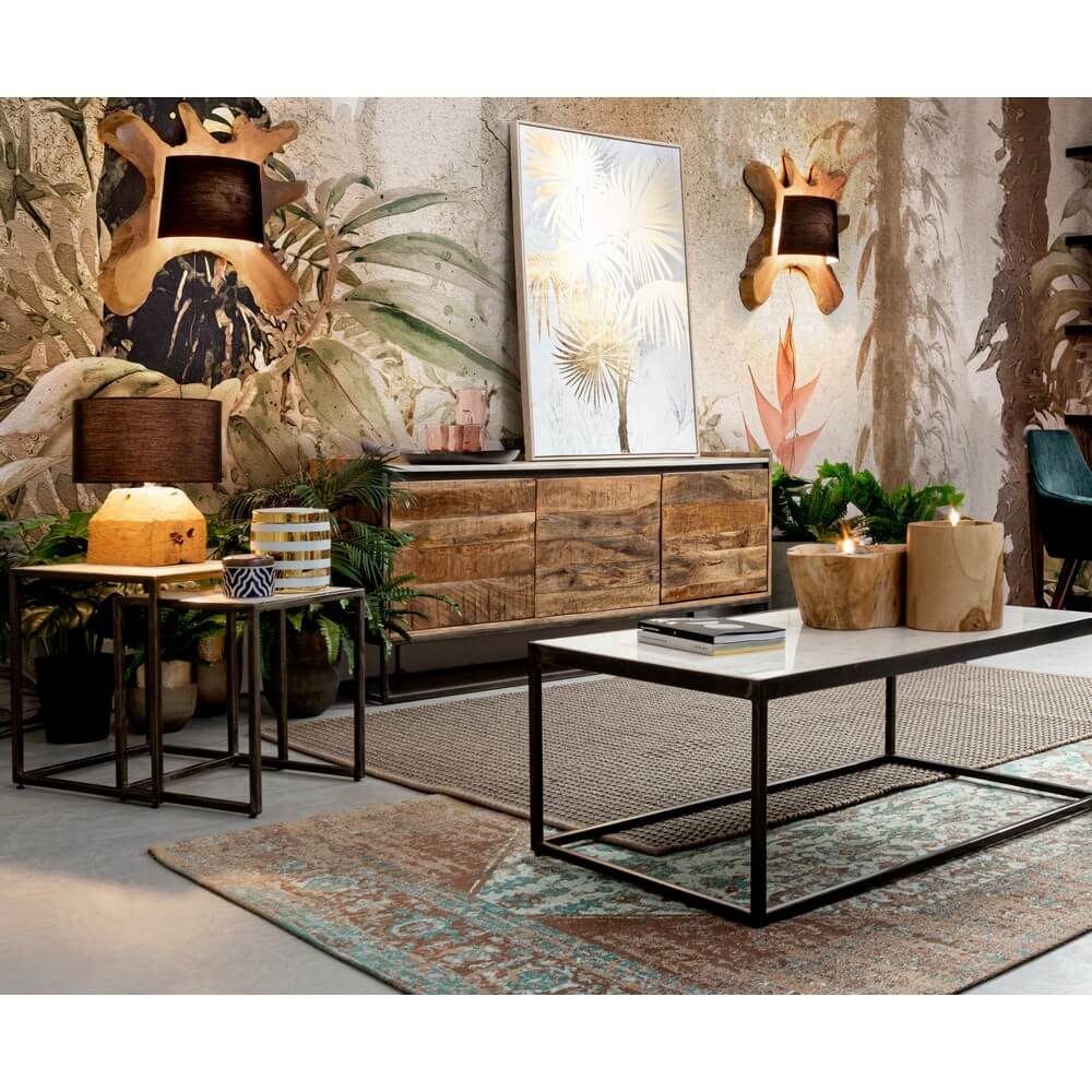 Candela in Legno Teak Naturale con Cera per Esterni 30x35 - KELLY