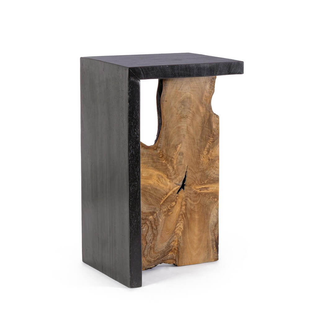 Tavolino Alto in Legno Teak e Suar con Finitura Naturale - MIA