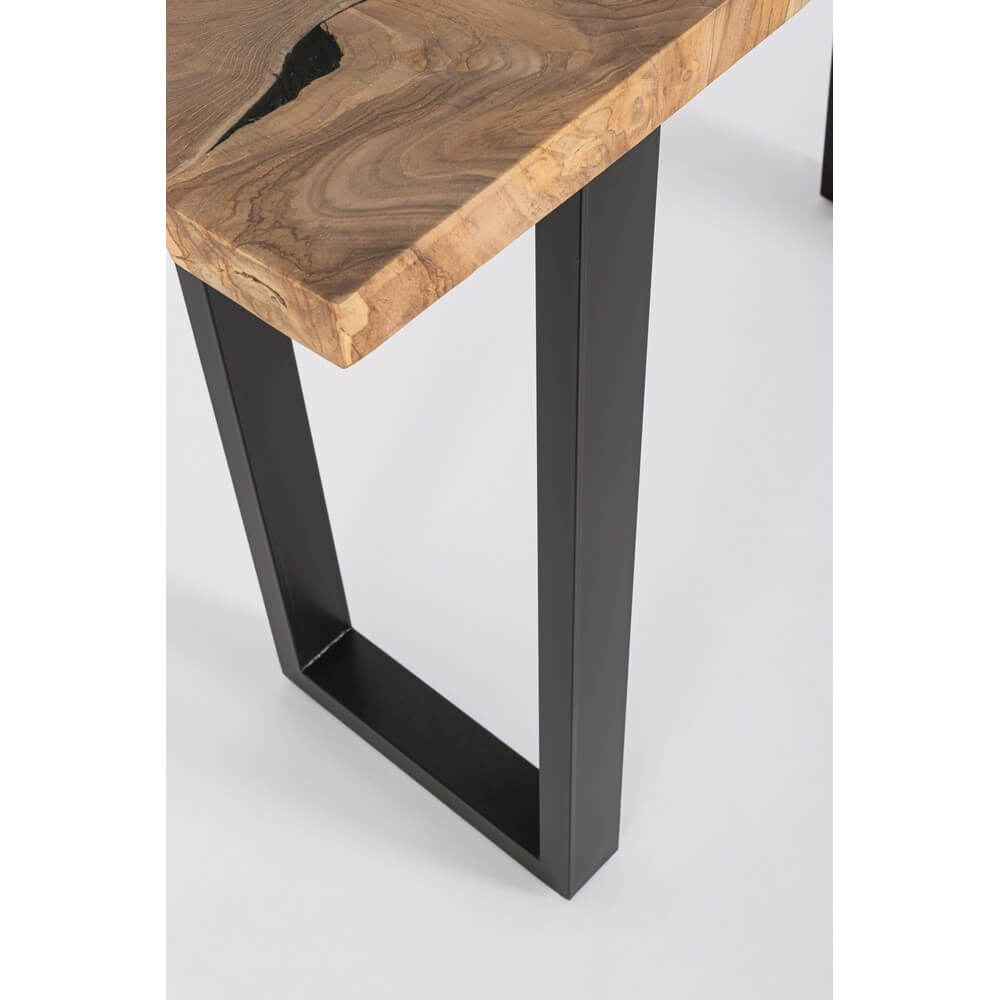 Consolle in Radica di Teak e Acciaio Verniciato 120x40 cm - MIRANDA