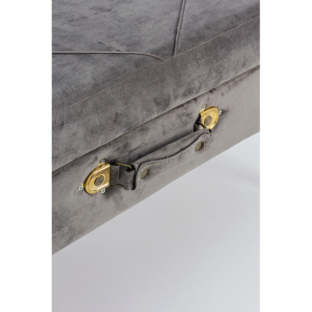 Panca Contenitore Velluto con Gambe Dorate Stile Vintage - SERENA