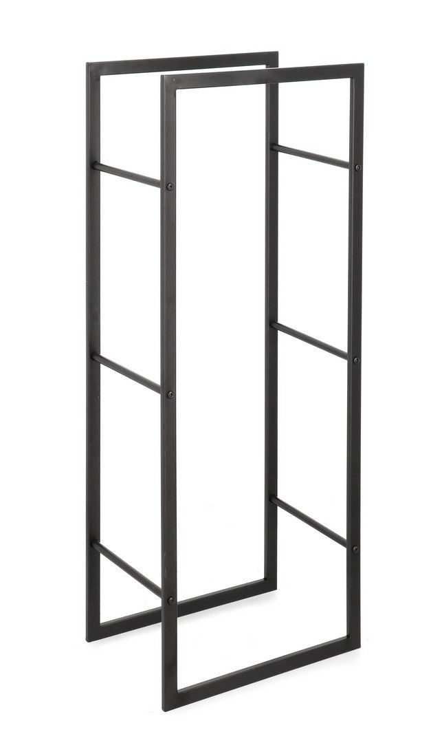 Set di 4 Porta Legna in Acciaio Verniciato Stile Industriale Nero - JOONAS