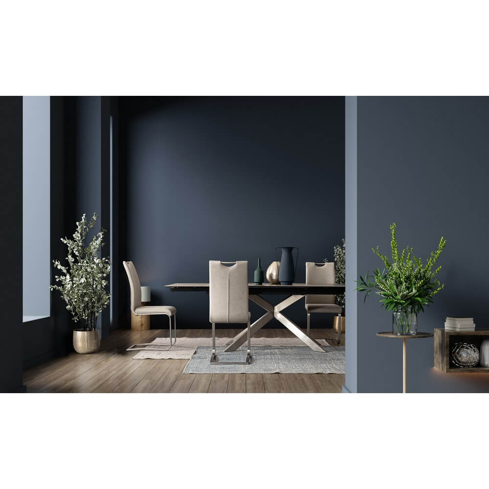 Tavolo Allungabile in Ceramica con Base in Acciaio Inox - KYRA