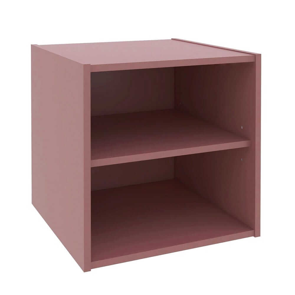 Cubo MATRIX PRO rosa antico aperto con fori per ripiani regolabili, vista di tre quarti #colore_Rosa Antico