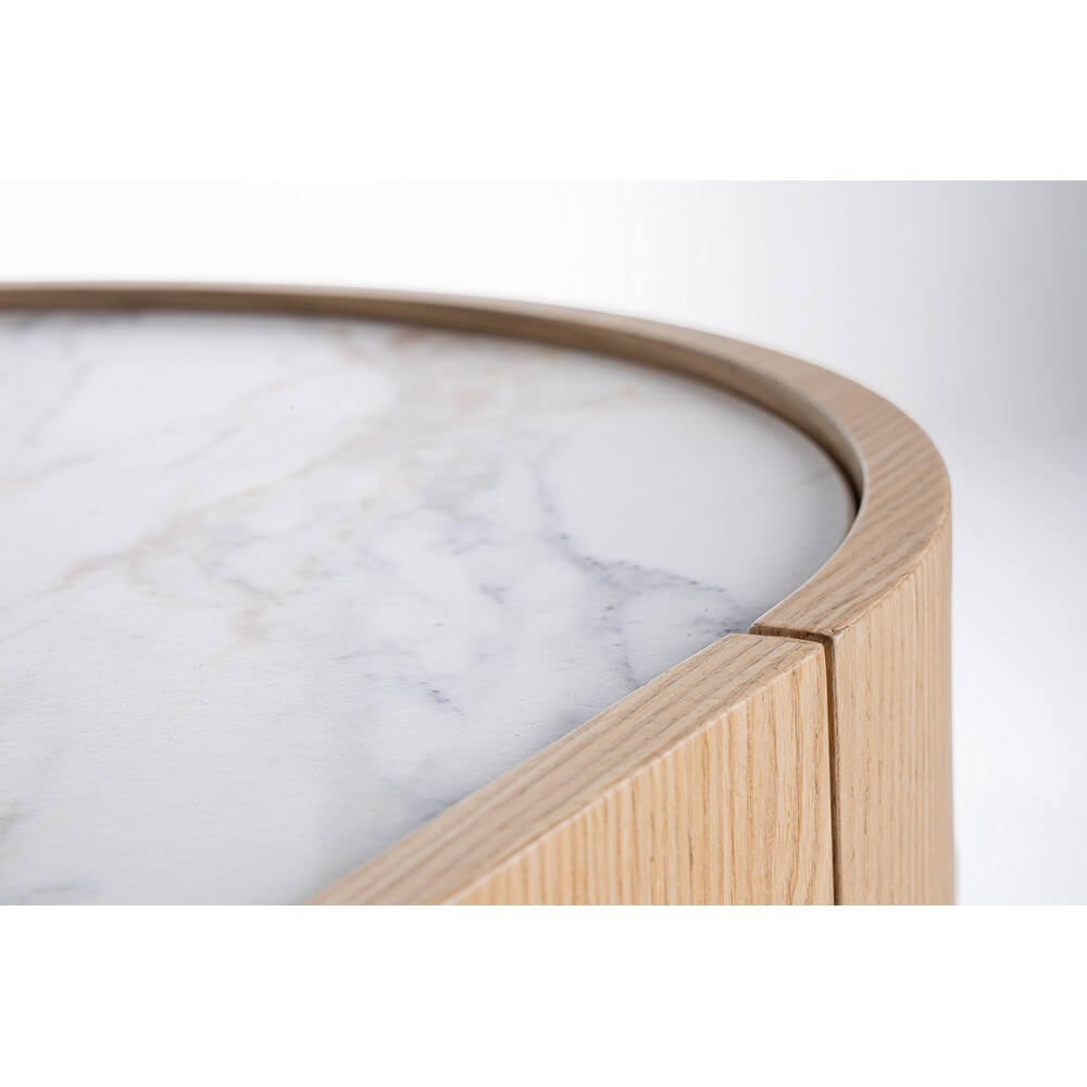 Credenza 3 Ante in Legno di Quercia con Piano in Pietra Sinterizzata - OTILIA