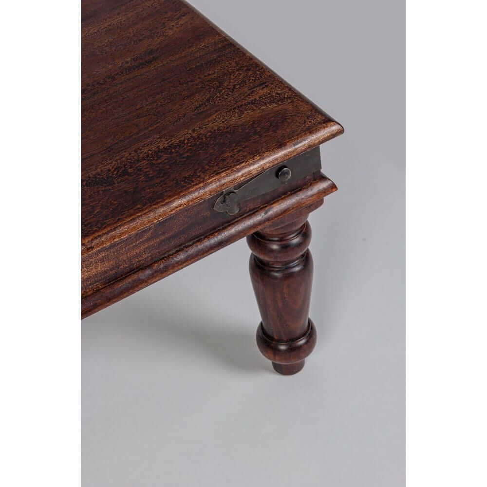 Tavolino da salotto in legno massello acacia stile etnico 60x60 - MUMBAI