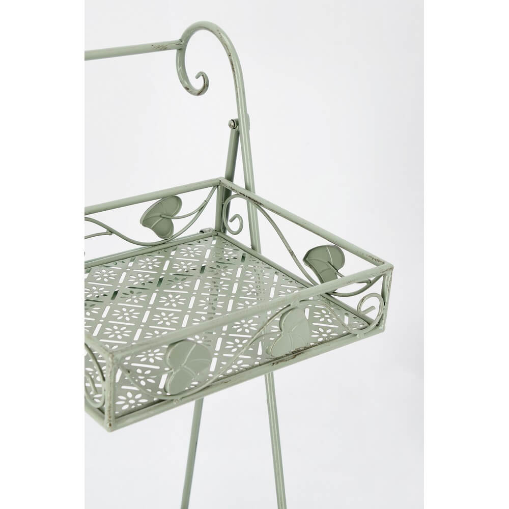 Set di 4 Porta Fiori a 2 Piani in Ferro con Ruote Stile Romantico - GIANNA