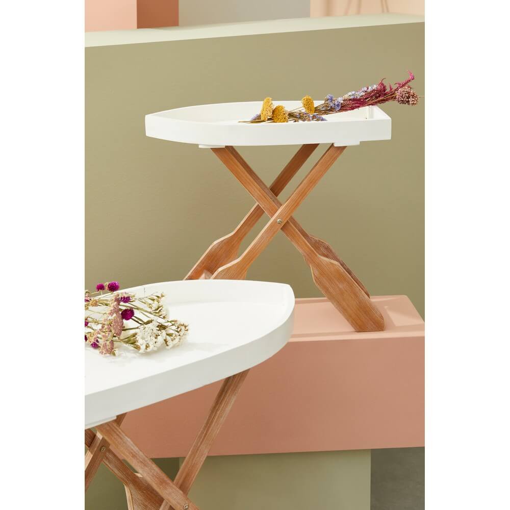 Tavolino Pieghevole in Legno con Gambe a Remo Stile Marino - ELLIOT