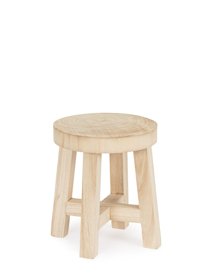 Set di 2 Porta Vaso in Legno di Paulownia Naturale Rotondo - YAKO
