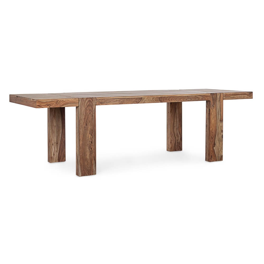Tavolo allungabile in legno sheesham naturale 175-265x90 cm - CYRUS
