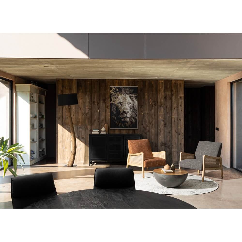 Credenza in Legno di Mango con Ante in Rattan e 3 Cassetti - STANLEY