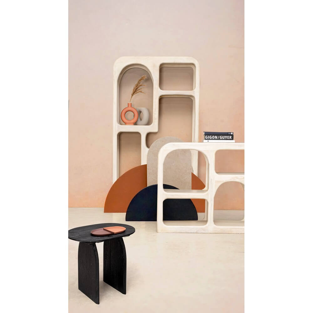 Libreria in Legno di Mango con 6 Scomparti ad Arco - KATERINA