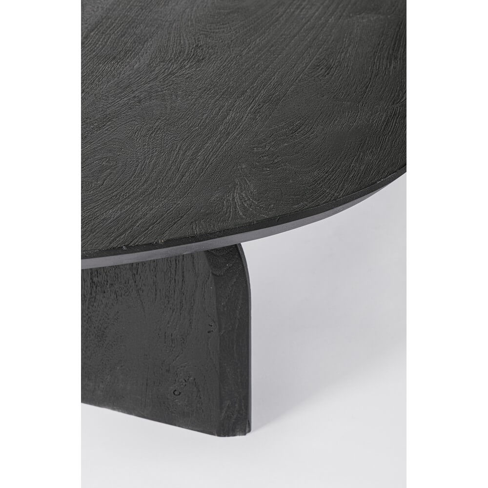 Tavolino da salotto ovale in legno di mango nero - MAXIM
