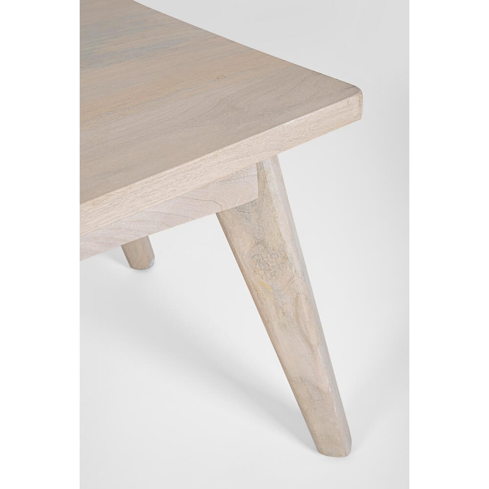 Tavolino da salotto in legno mango decapato bianco 115x55 - LENA