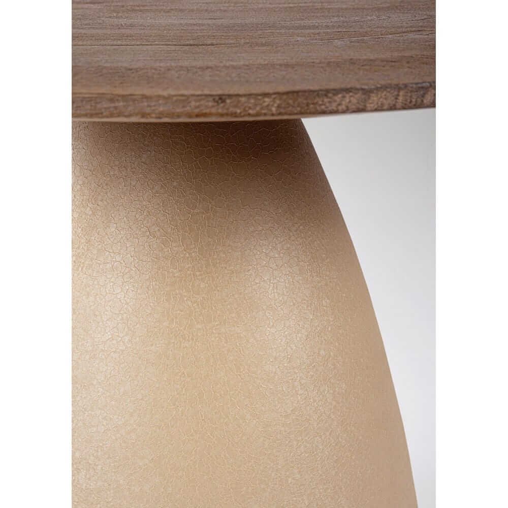 Piano FRANKLIN naturale con base a campana beige craquelé in primo piano #colore_Marrone
