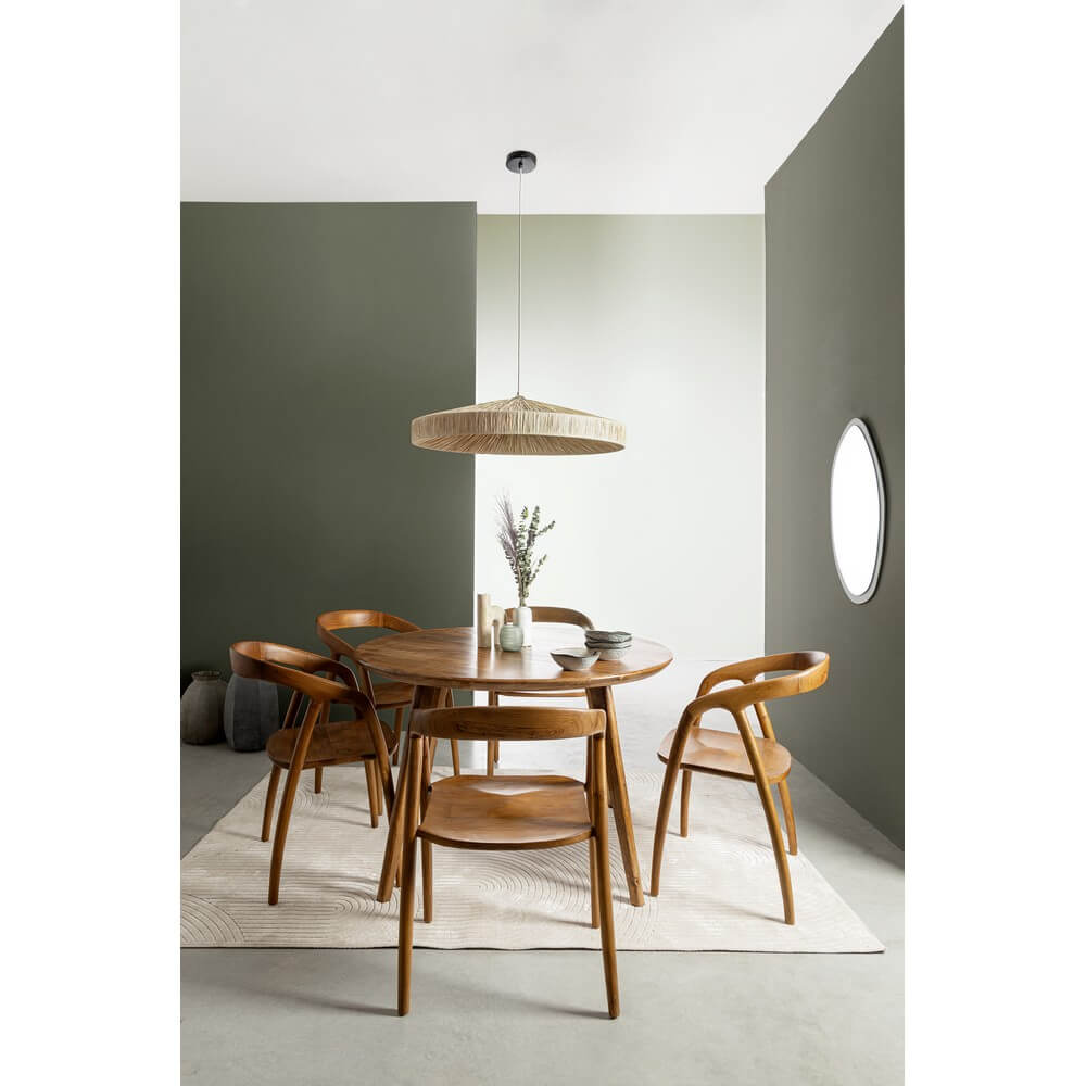Set di 2 Sedie con Braccioli in Legno di Teak Naturale 54,5x56 - ELOISE