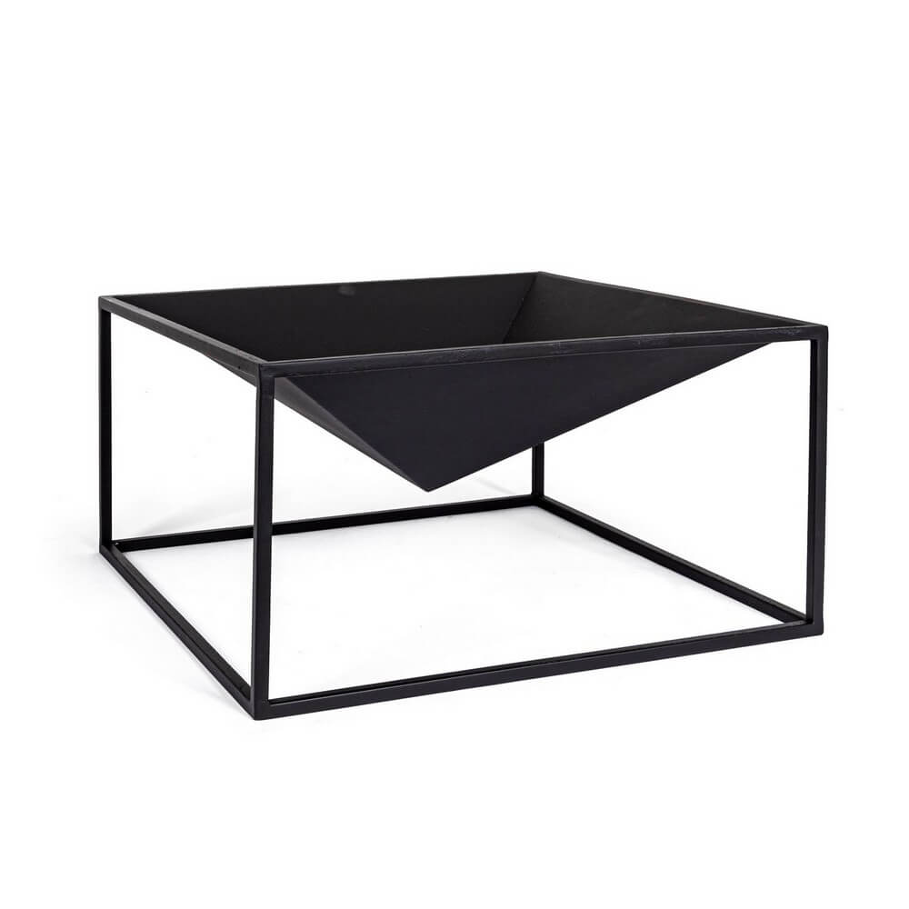 Braciere Quadrato in Acciaio Verniciato Nero 60x60 cm - PRAIRIE