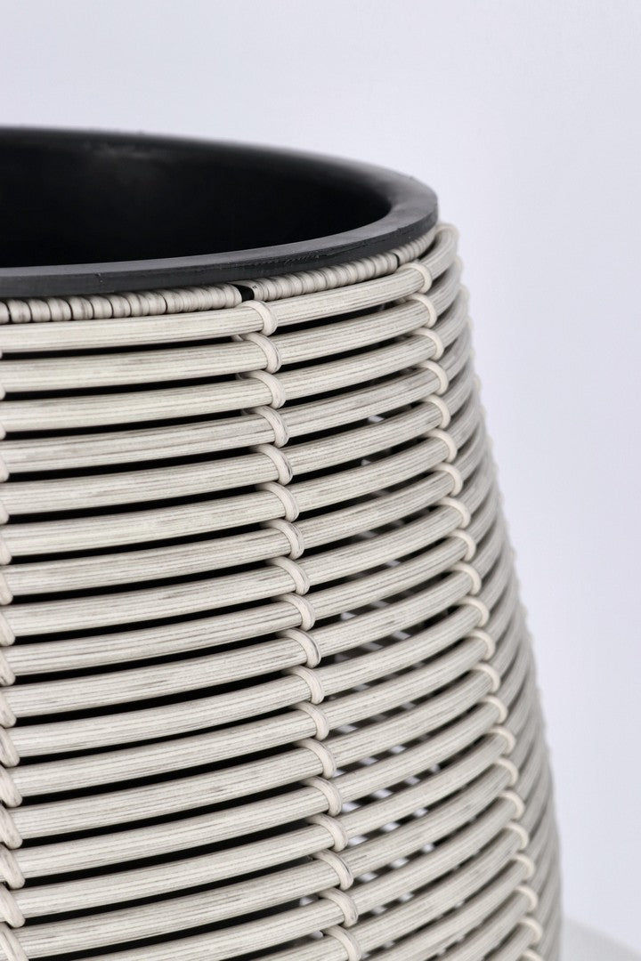 Set da 3 Porta Vaso in Polyrattan con Vaso Estraibile in Plastica - XIAN