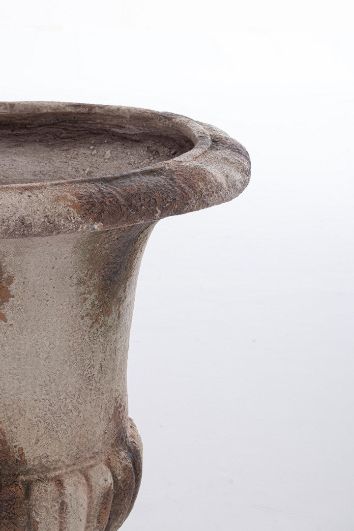 Porta Vaso da Esterno in Magnesia Stile Classico Anticato H71 - SAIFUL