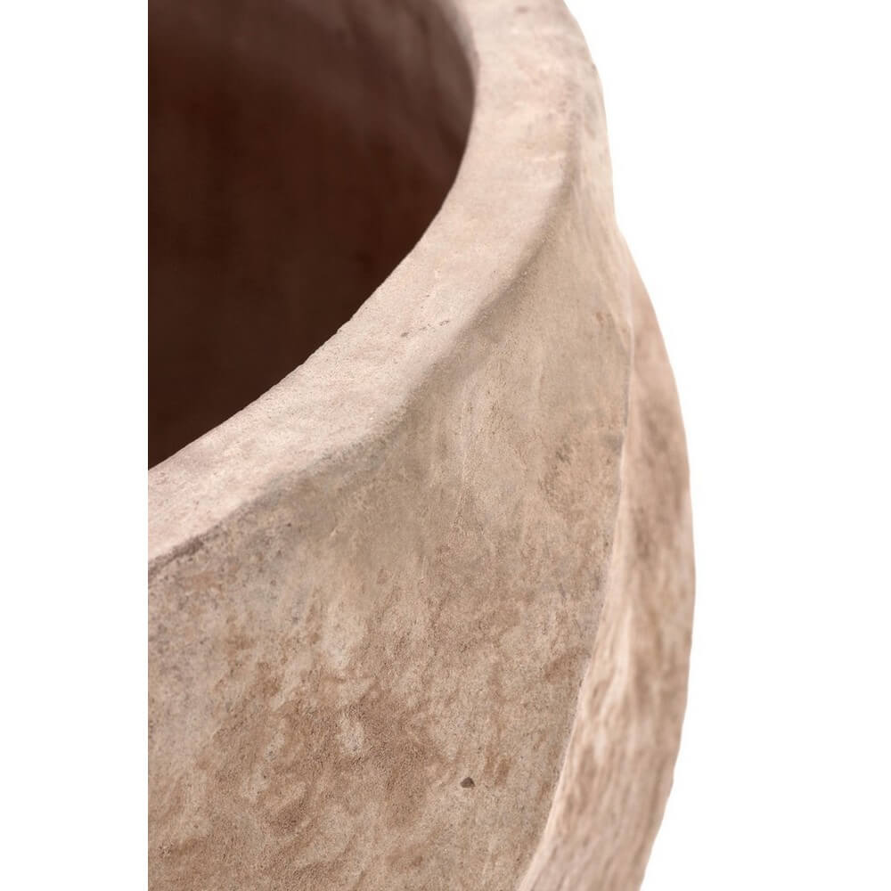 Set da 2 Porta Vaso in Terracotta Brunita Fatta a Mano - TEIDE