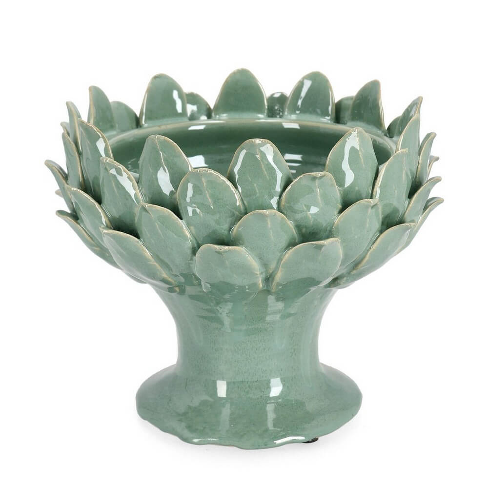 Ciotola decorativa in terracotta a forma di carciofo verde - AYORA