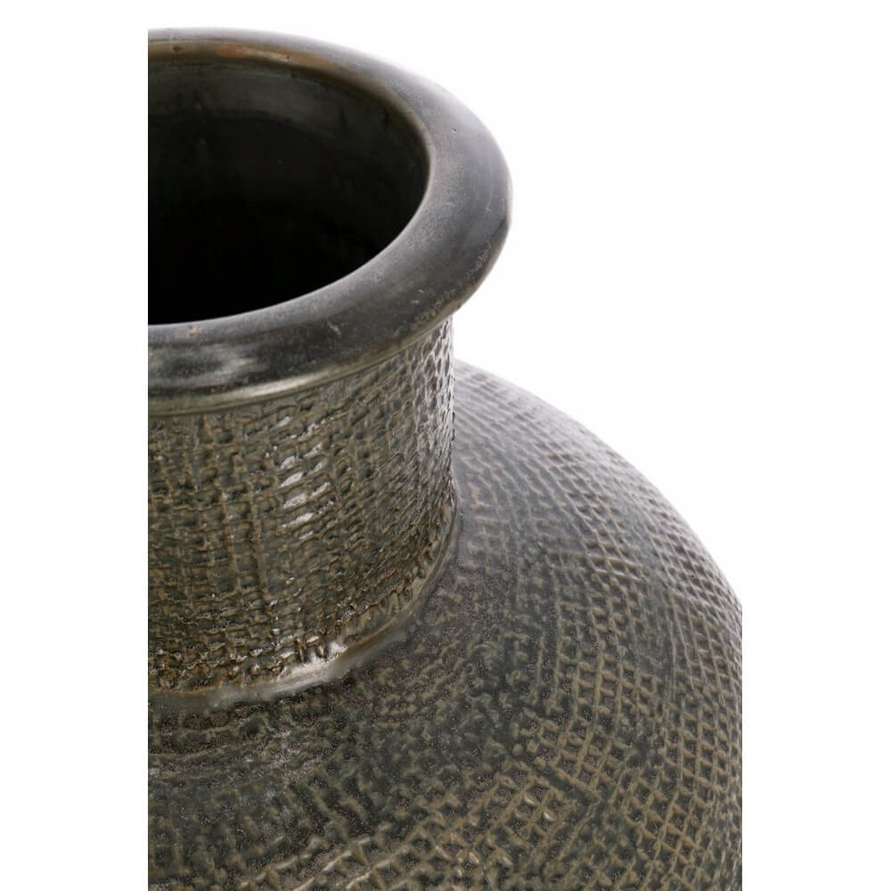 Porta Vaso in Terracotta Fatto a Mano Verde H53 cm - ASTERION