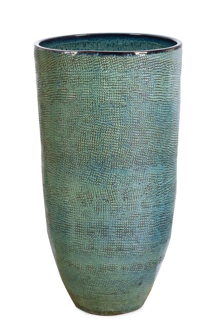 Porta Vaso Alto in Terracotta Smaltata Fatto a Mano H105 - SAWAN