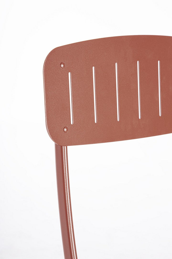 Set da 3 Posti Bistrot Pieghevole in Acciaio per Esterno Terracotta - BISTROT
