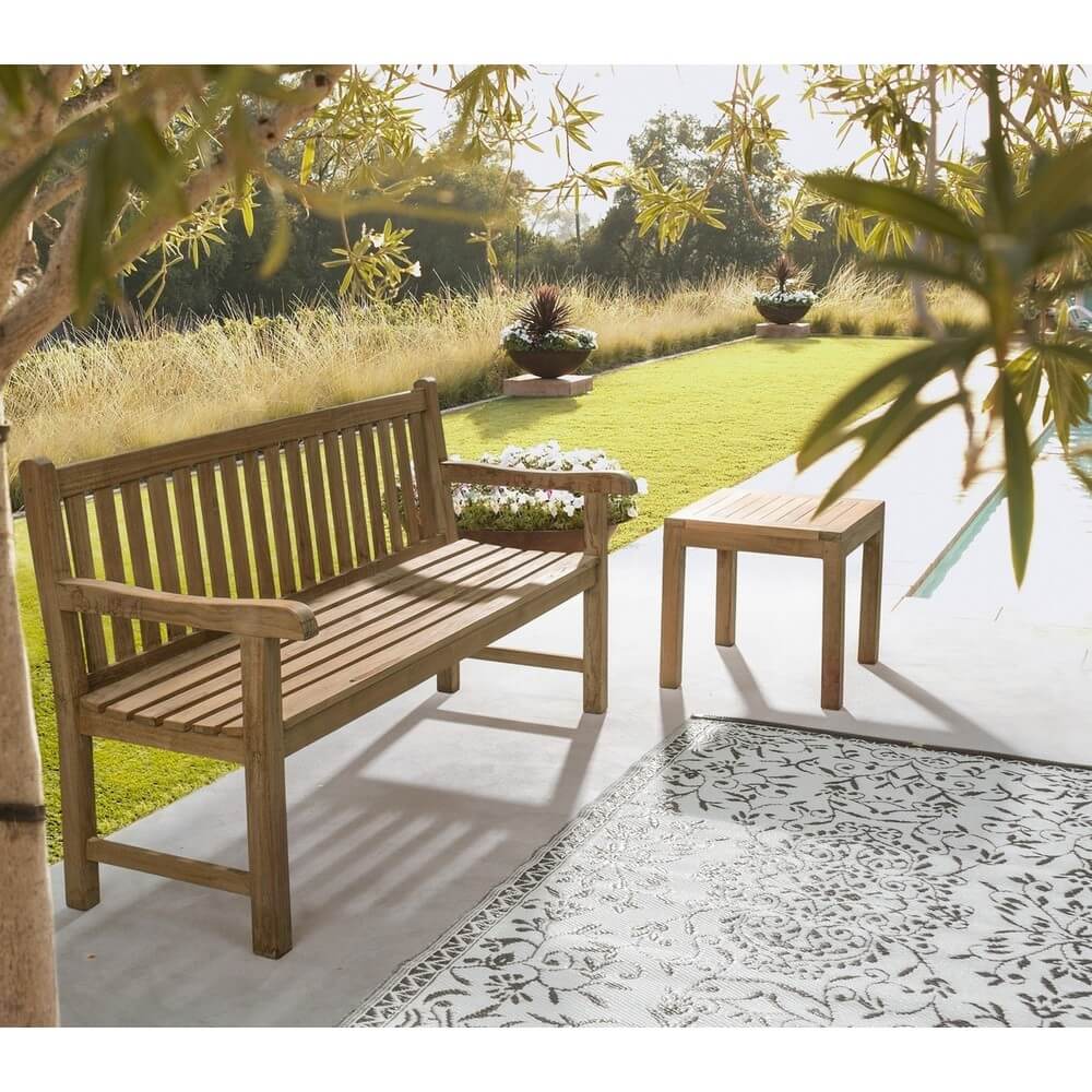 Panca da Giardino 3 Posti in Legno di Teak Massiccio 150 cm - MELODY