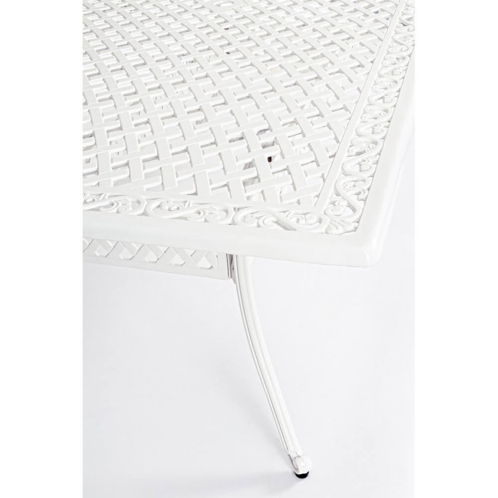Tavolo da Giardino in Alluminio Pressofuso Bianco 213x107 cm - CLASSIC