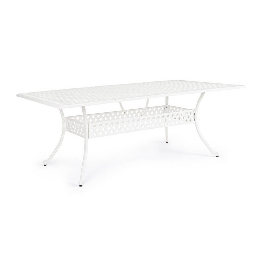 Tavolo da Giardino in Alluminio Pressofuso Bianco 213x107 cm - CLASSIC