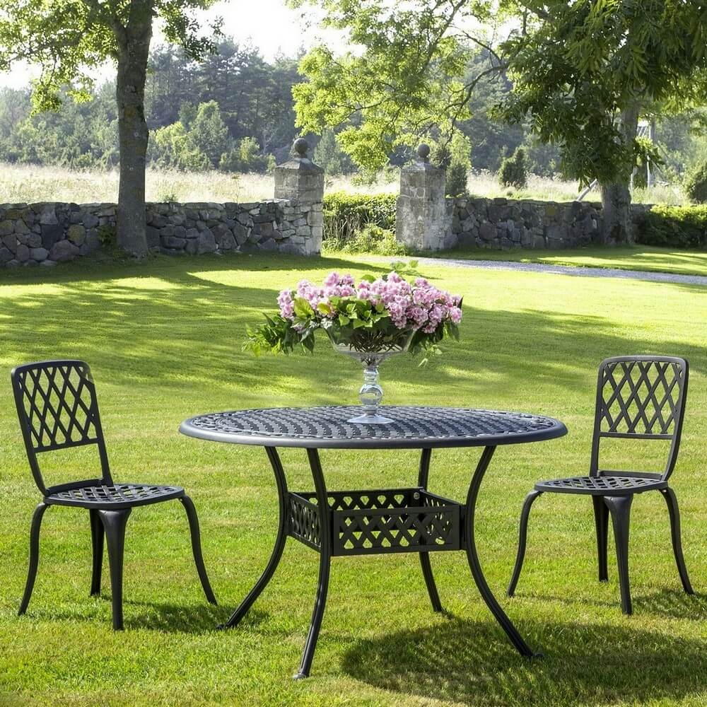 Set di 2 Sedie da Giardino in Alluminio Pressofuso Antracite - CLASSIC