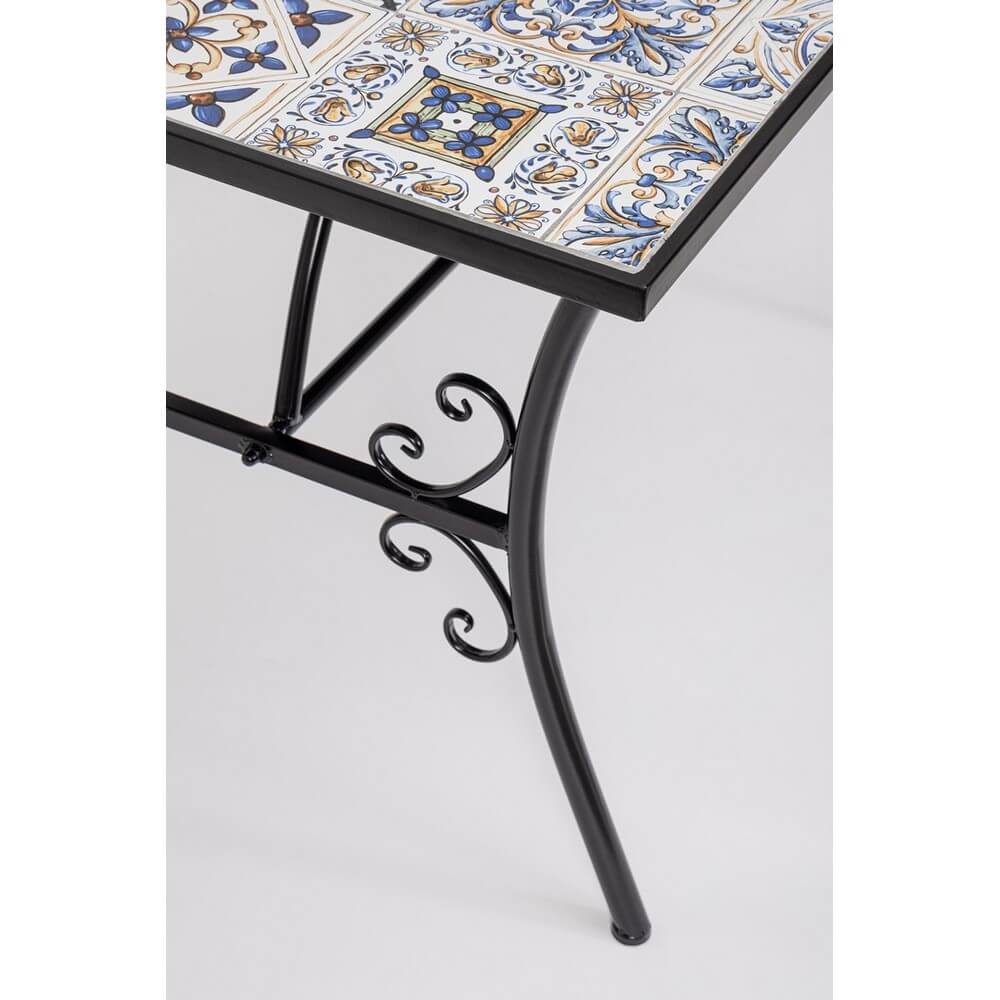 Tavolo da Giardino Rettangolare con Piano in Ceramica a Mosaico - GREEK