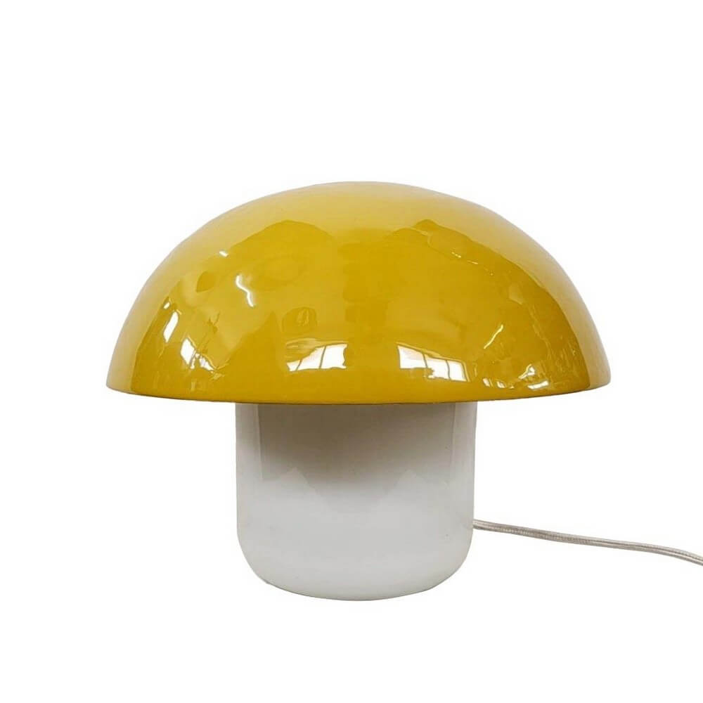 Lampada da Tavolo a Fungo in Metallo e Vetro Gialla H25 - BRIDGES