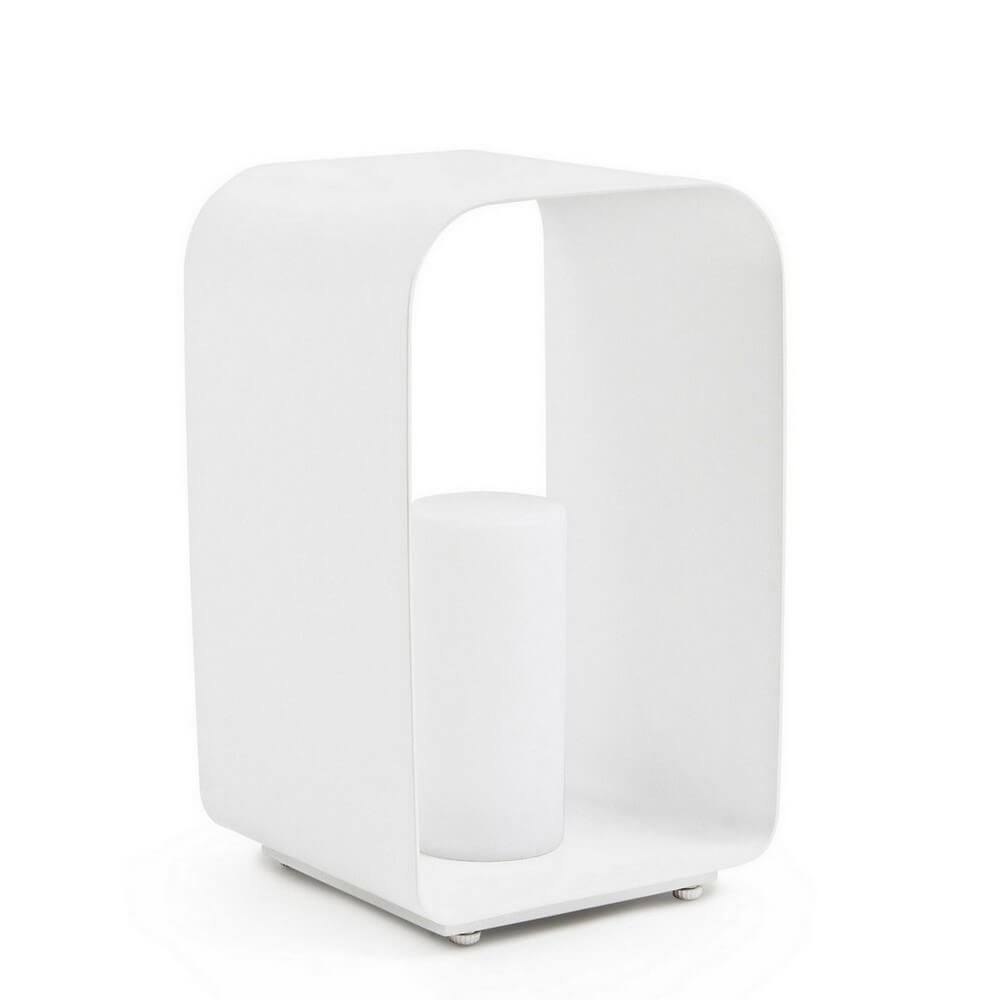 Lampada LED da Esterno con Porta Vaso in Alluminio Bianca H45 - ADVENTURE