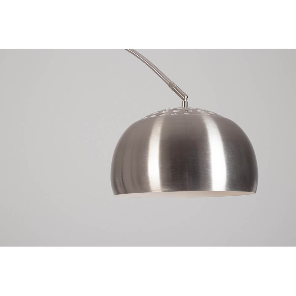 Lampada da Terra ad Arco in Metallo con Base in Marmo Bianco - CLASS