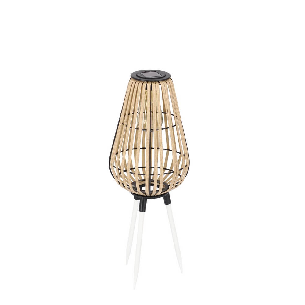 Lampada Solare da Giardino in Bambù con Treppiede H52,5 cm - PLAYFUL