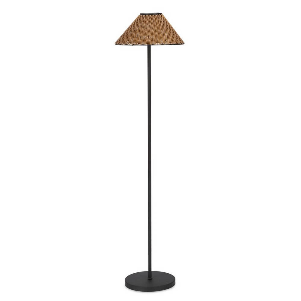 Lampada Piantana Solare LED con Paralume Effetto Rattan - TRANQUIL