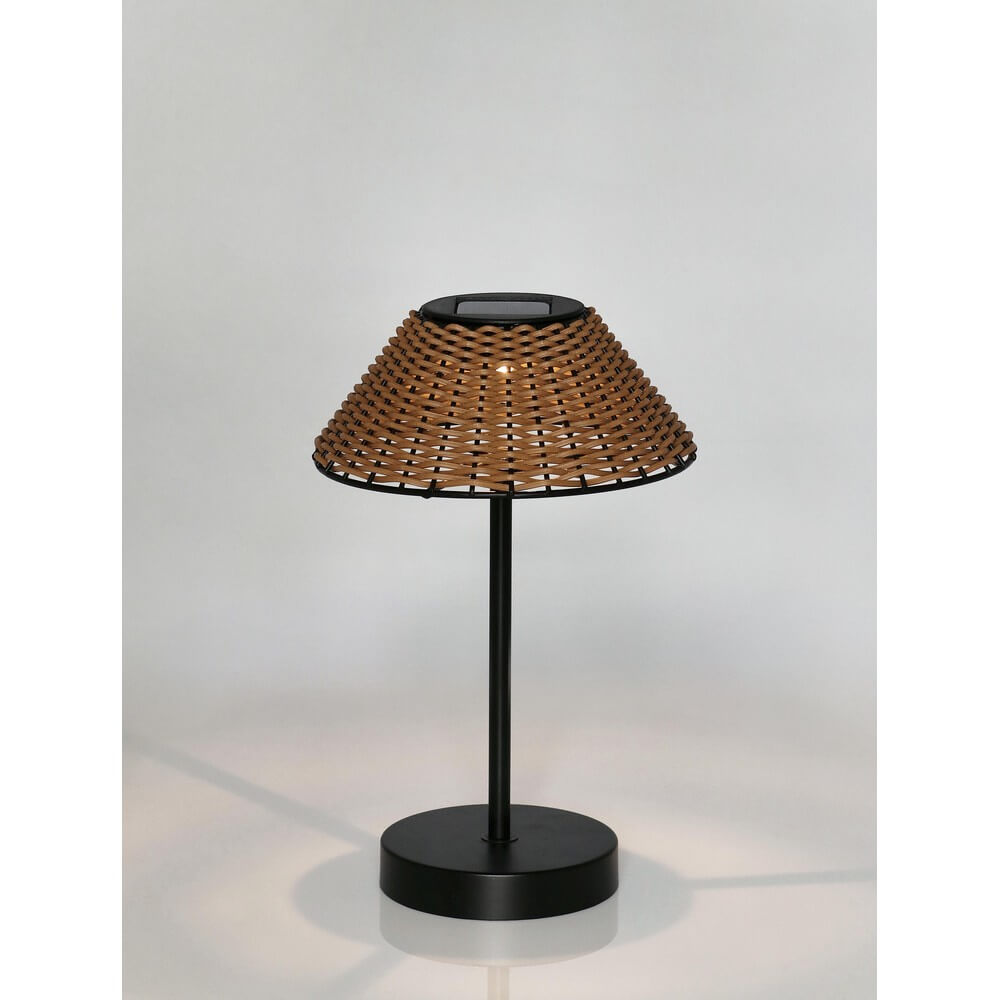 Lampada da Tavolo Solare con Paralume Effetto Rattan LED - TRANQUIL