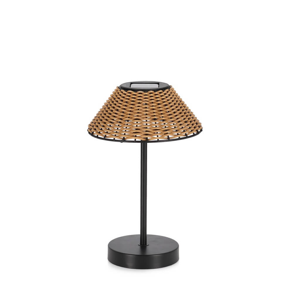 Lampada da Tavolo Solare con Paralume Effetto Rattan LED - TRANQUIL