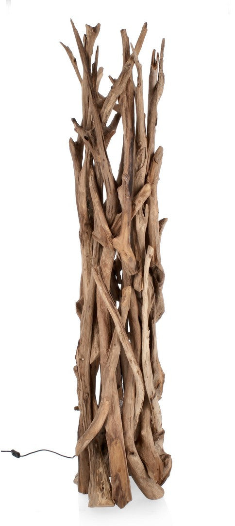 Piantana da Terra in Legno di Teak Riciclato Naturale 180 cm - ANANYA